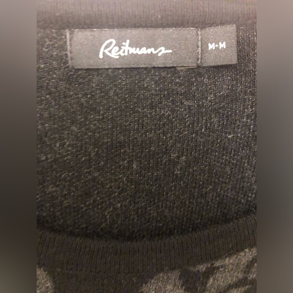 Long Sleeve Black Sweater Dress with Grey Motifs (New - nwot) - Picture 5 of 8